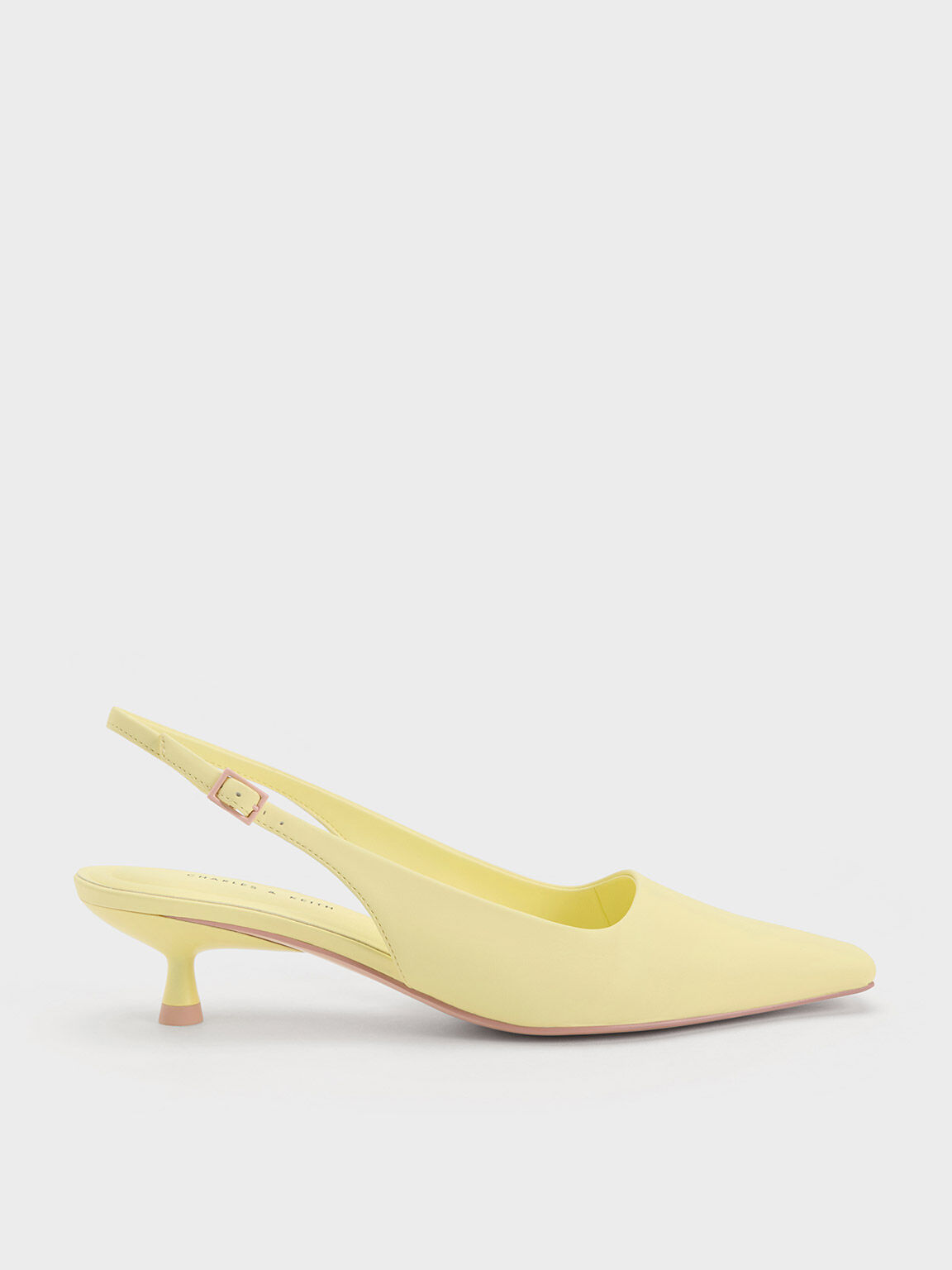 Charles & Keith Sling Back Statement Heeled Shoes in White | Lyst