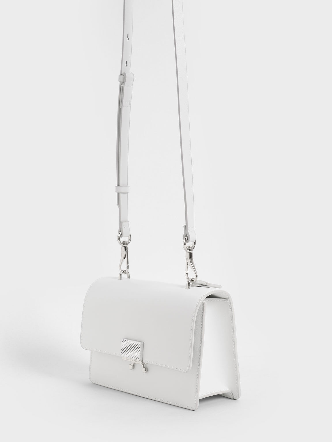 Twisty Shoulder Bag, White, hi-res