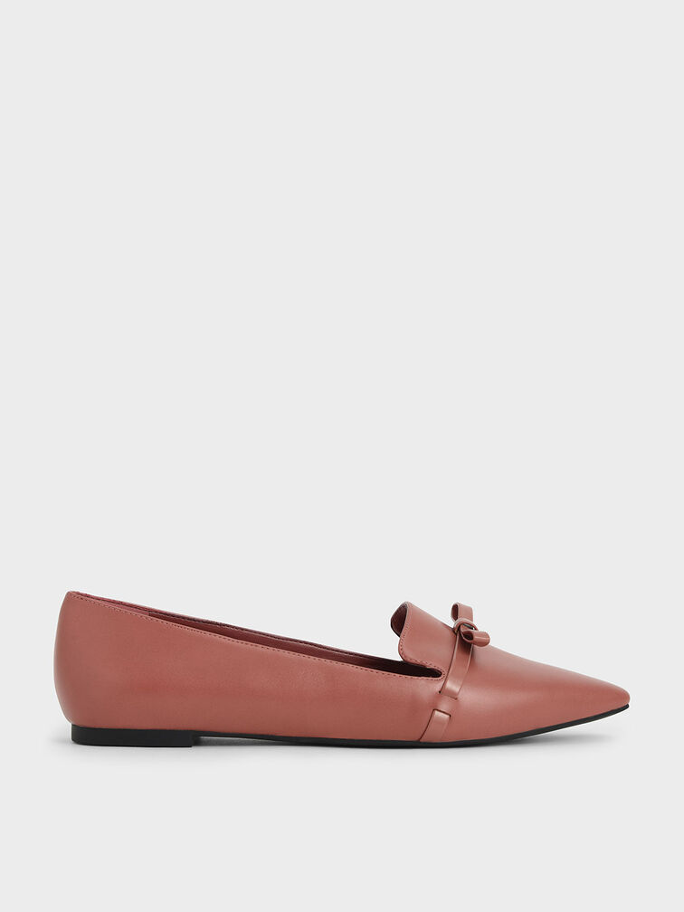 Bow Tie Loafers, Pink, hi-res