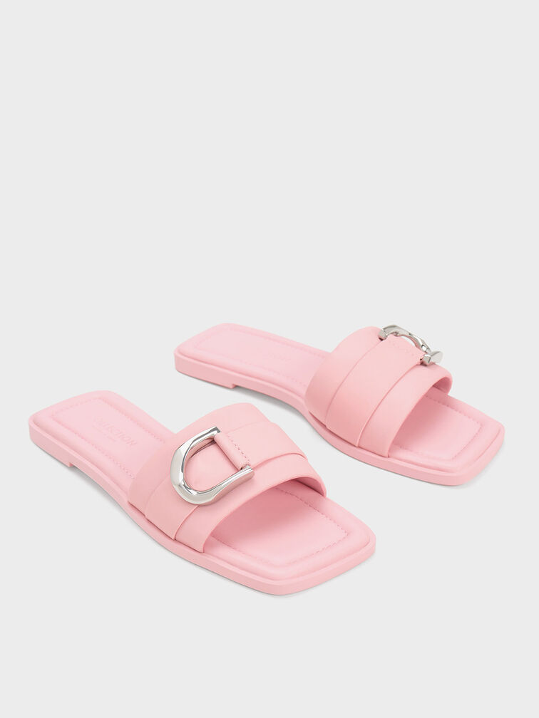 Gabine 真皮方頭拖鞋, 粉紅色, hi-res