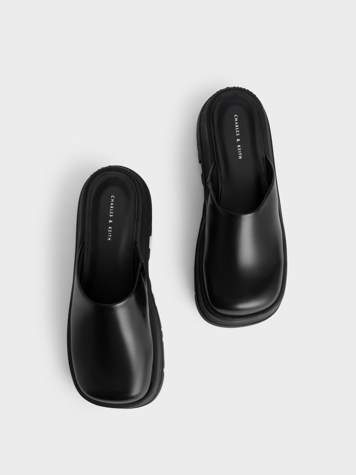 Rainier Platform Round-Toe Mules, Black, hi-res