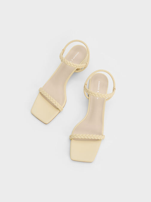 Braided Back Strap Sandals, Butter, hi-res