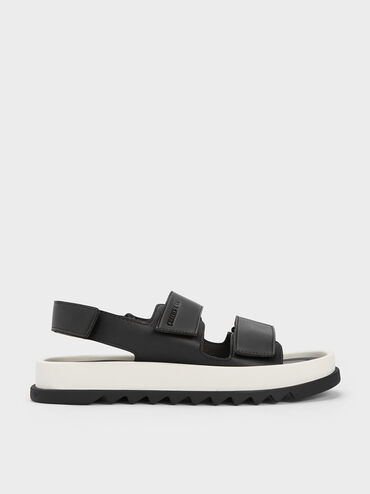 Buckled Sports Sandals, Black, hi-res