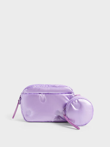 Bolso boxy de nailon Sianna, Violeta, hi-res