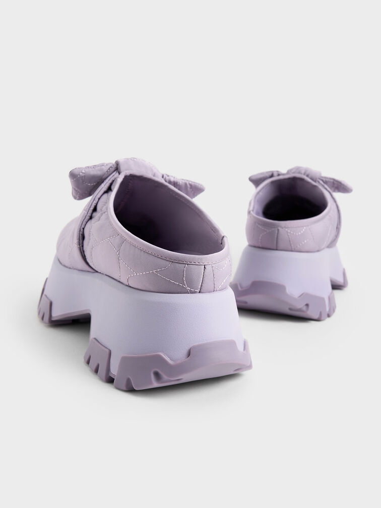 Recycled Polyester Knotted Platform Mules, Lilac, hi-res