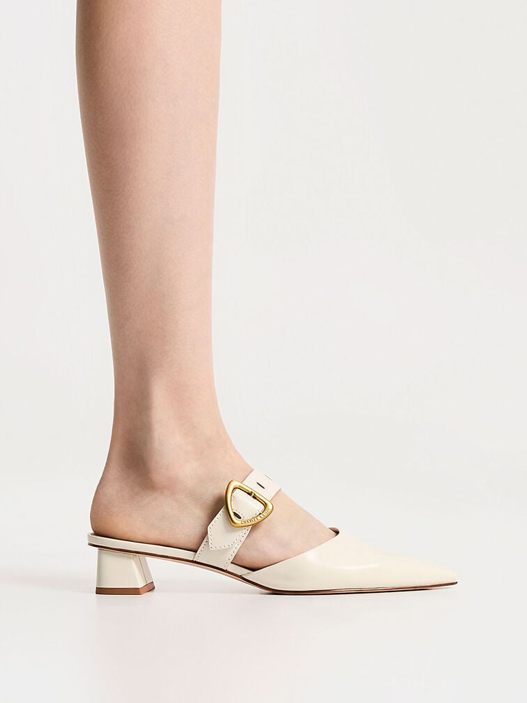 Sepphe 皮帶釦穆勒鞋, 奶油色, hi-res