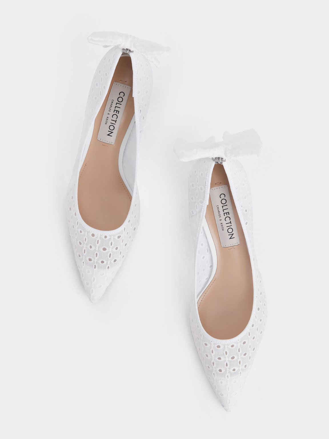 Blythe Broderie Anglaise Pumps, White, hi-res