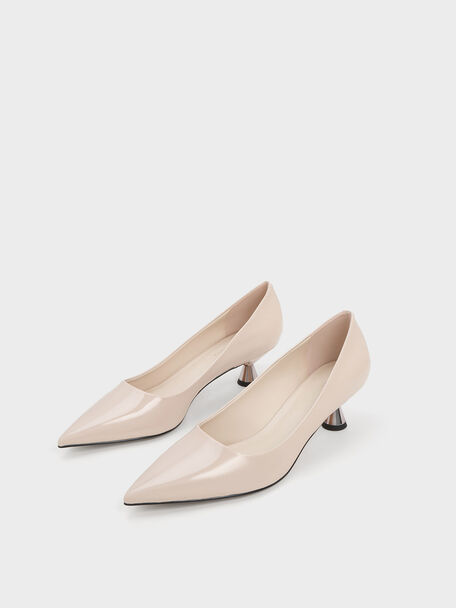 Patent Spool Heel Pumps, Nude, hi-res