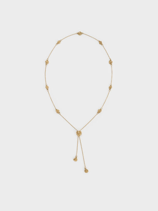 Rosalind Flower-Motif Necklace, Brush Gold, hi-res