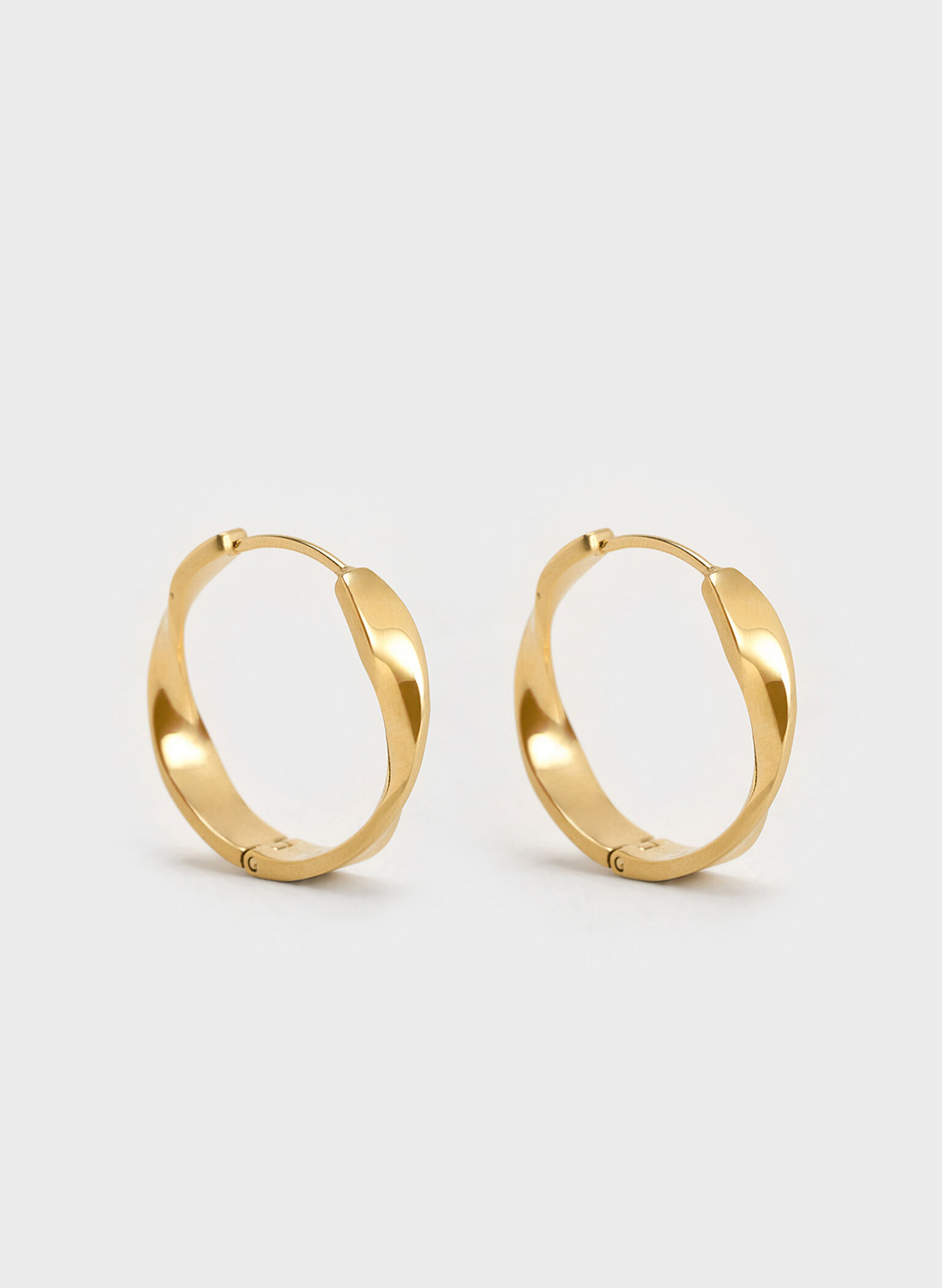 Lena Twist Hoop Earrings, Gold, hi-res