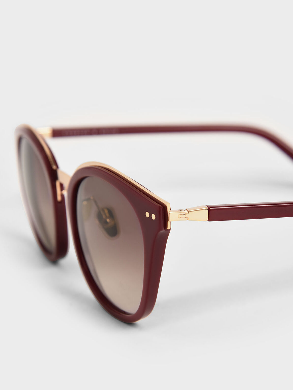 Acetate Frame Wayfarer Sunglasses, Burgundy, hi-res
