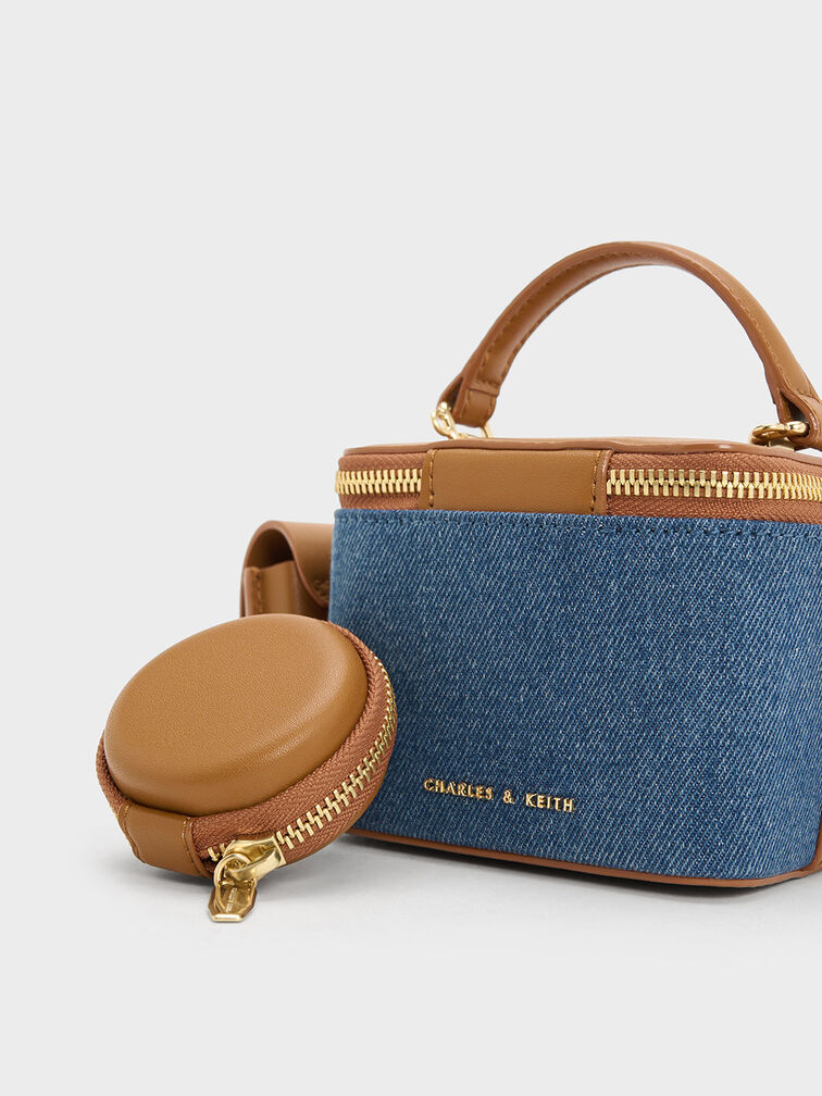 Gaia Denim Boxy Top Handle Bag, Denim Blue, hi-res