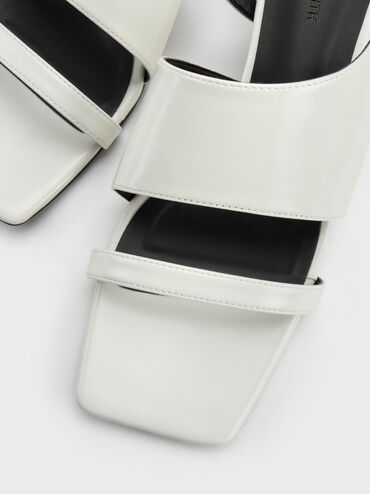 Slant-Heel Slingback Sandals, White, hi-res
