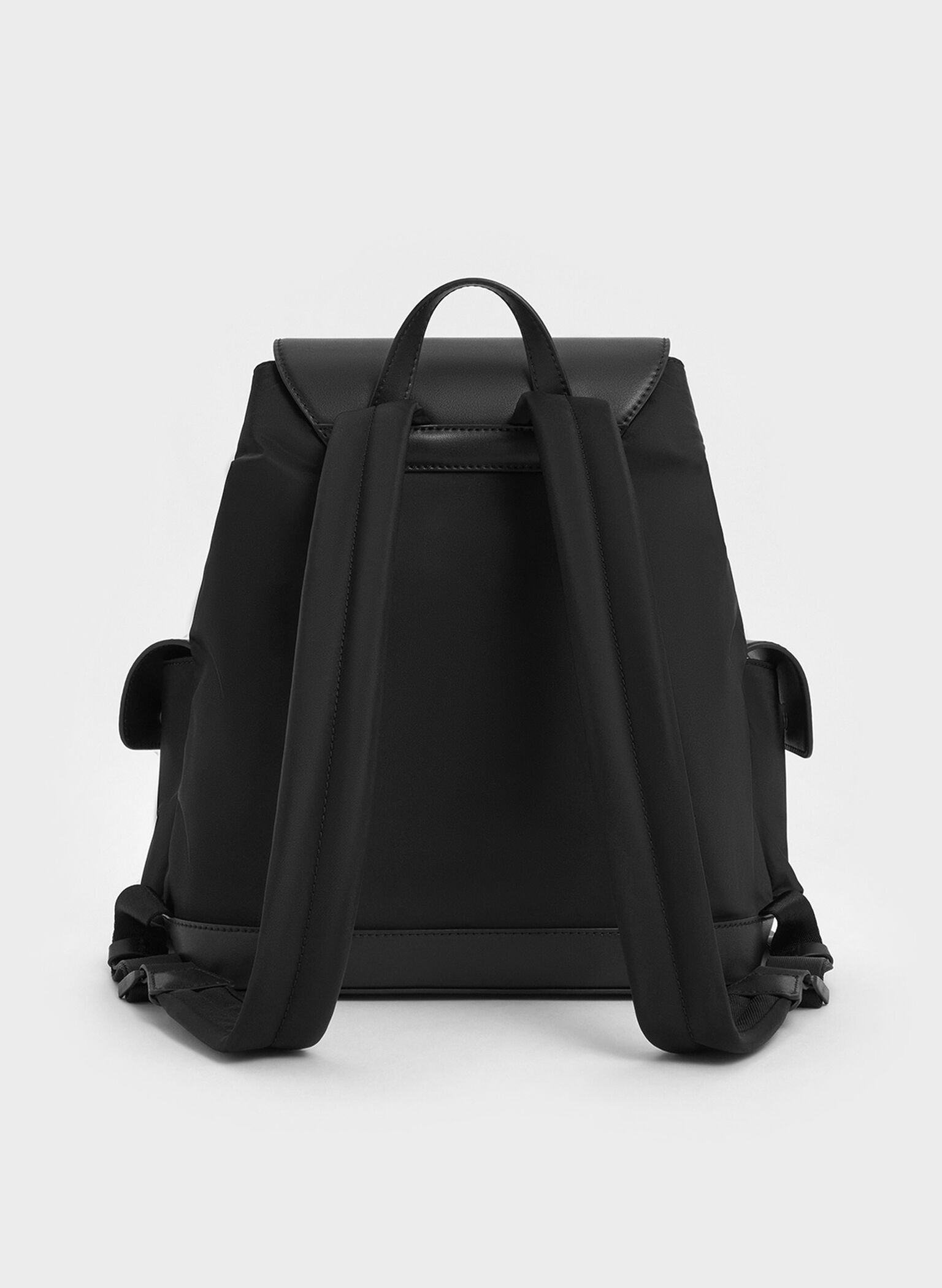 Nylon Puffy Chain-Link Backpack, Noir, hi-res