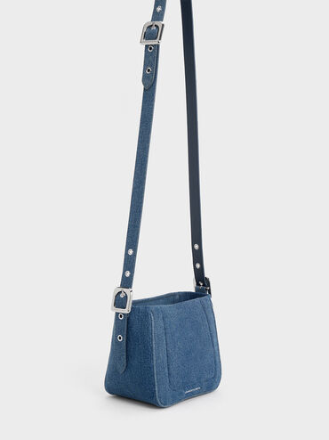 Petra Denim Boxy Bucket Bag, Denim Blue, hi-res