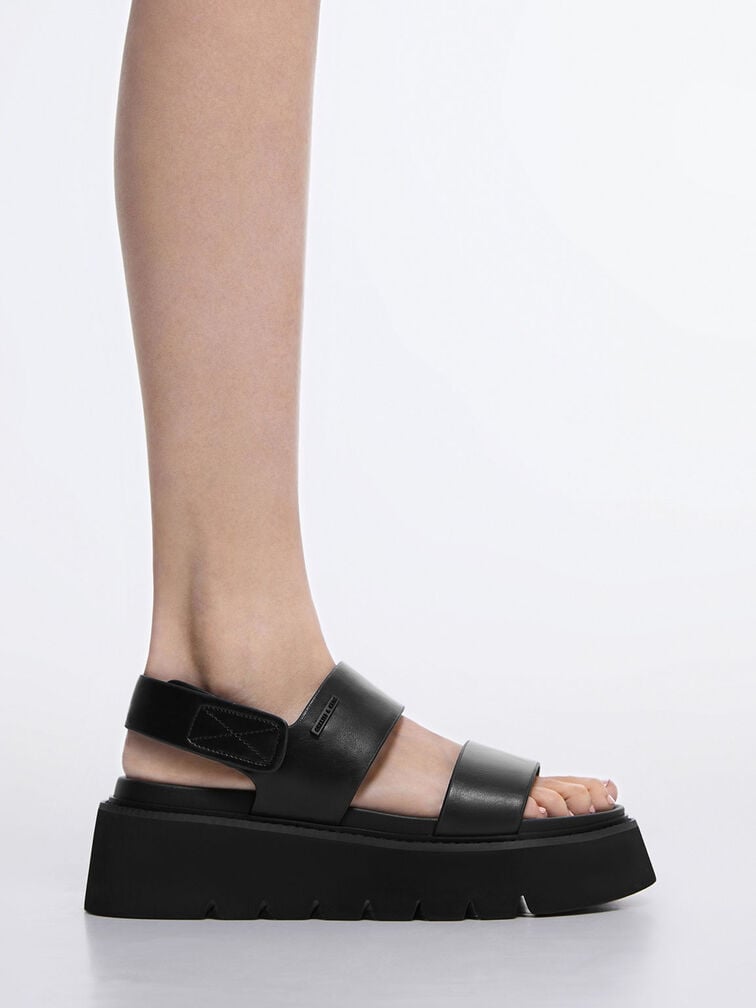 Jadis Chunky Flatform Sandals, Black, hi-res