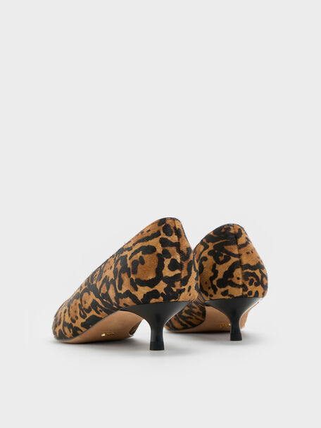 Georgina Calf Hair Leopard-Print Kitten Heels, Animal Print Brown, hi-res