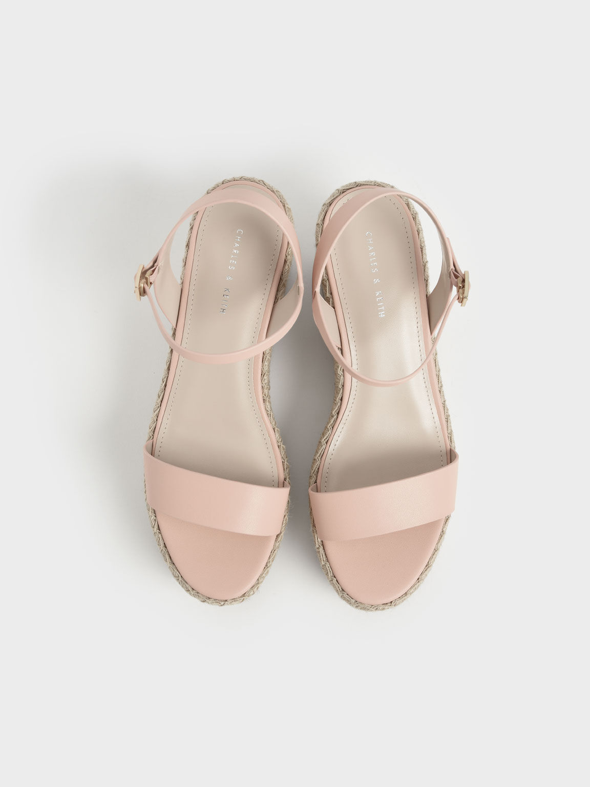 Nude Ankle Strap Espadrille Wedges CHARLES KEITH International