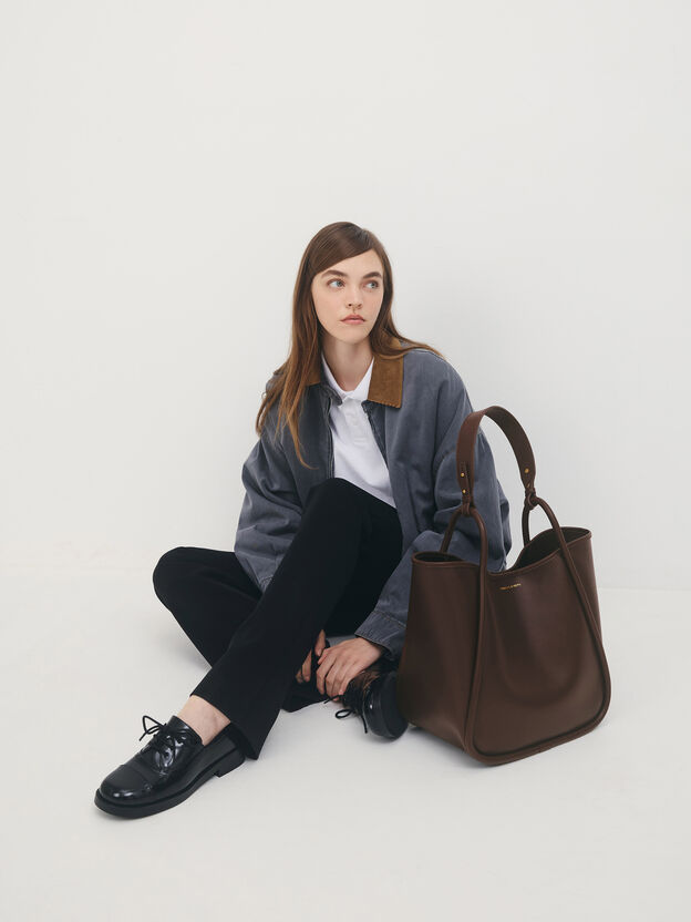 Bolso tote holgado tubular Lyla, Espresso Brown, hi-res