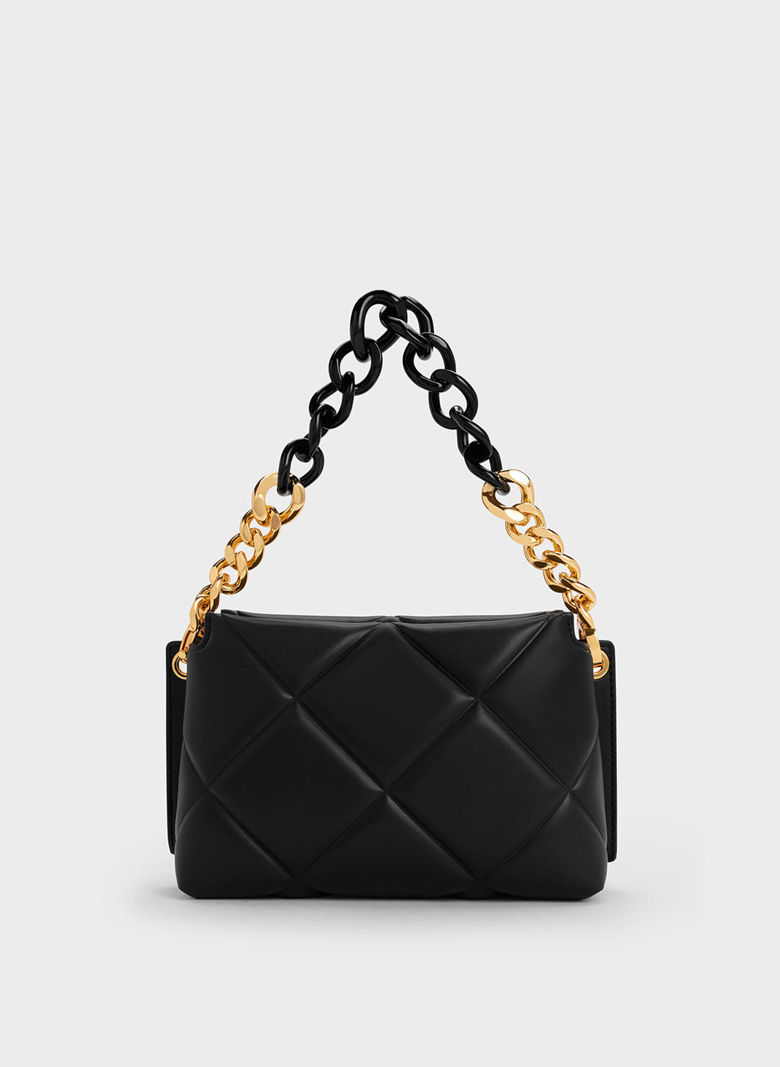 Danika Chunky Chain Padded Bag - Black