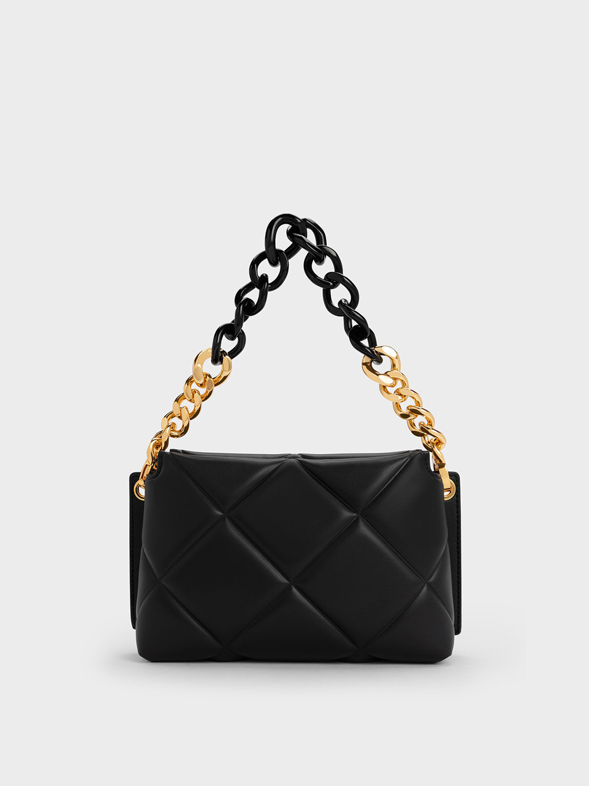 make it flat Significance replace Black Danika Chunky Chain Padded Bag - CHARLES & KEITH US