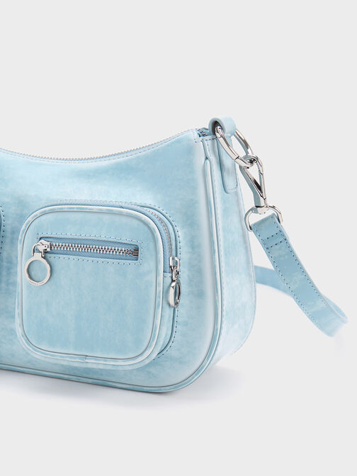 Letitia Chain-Link Bag, Light Blue, hi-res