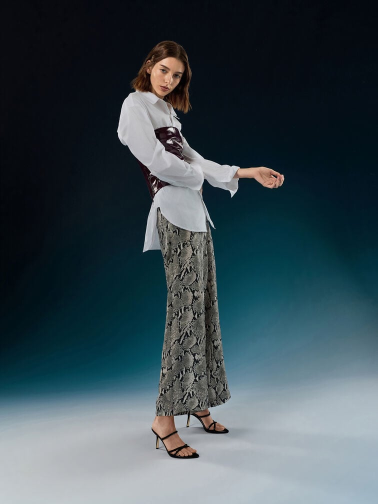 Taylen Strappy Heeled Mules, Black Box, hi-res