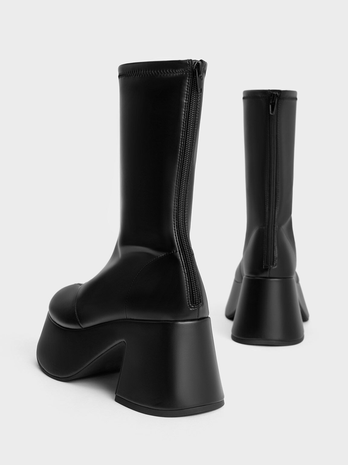Calf high platform boots discount