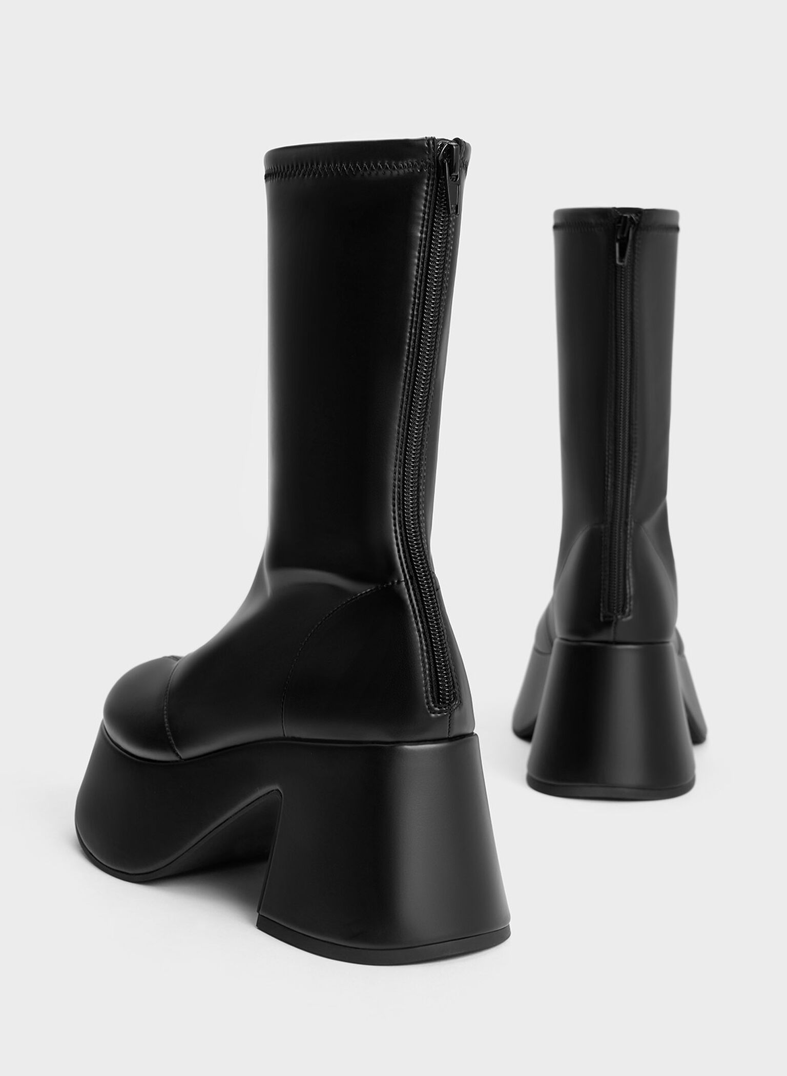 Botines de plataforma Rubina, Negro pulido, hi-res