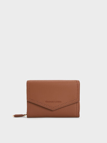 Stitch Trim Envelope Wallet, Chocolate, hi-res