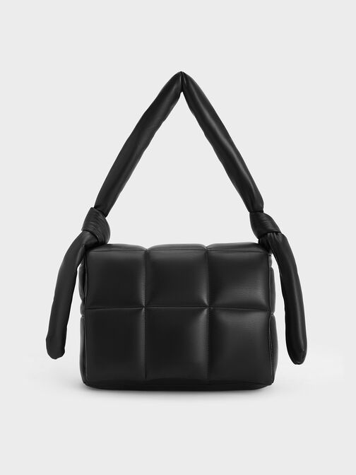 Errya Quilted Puffy Crossbody Bag, Jet Black, hi-res