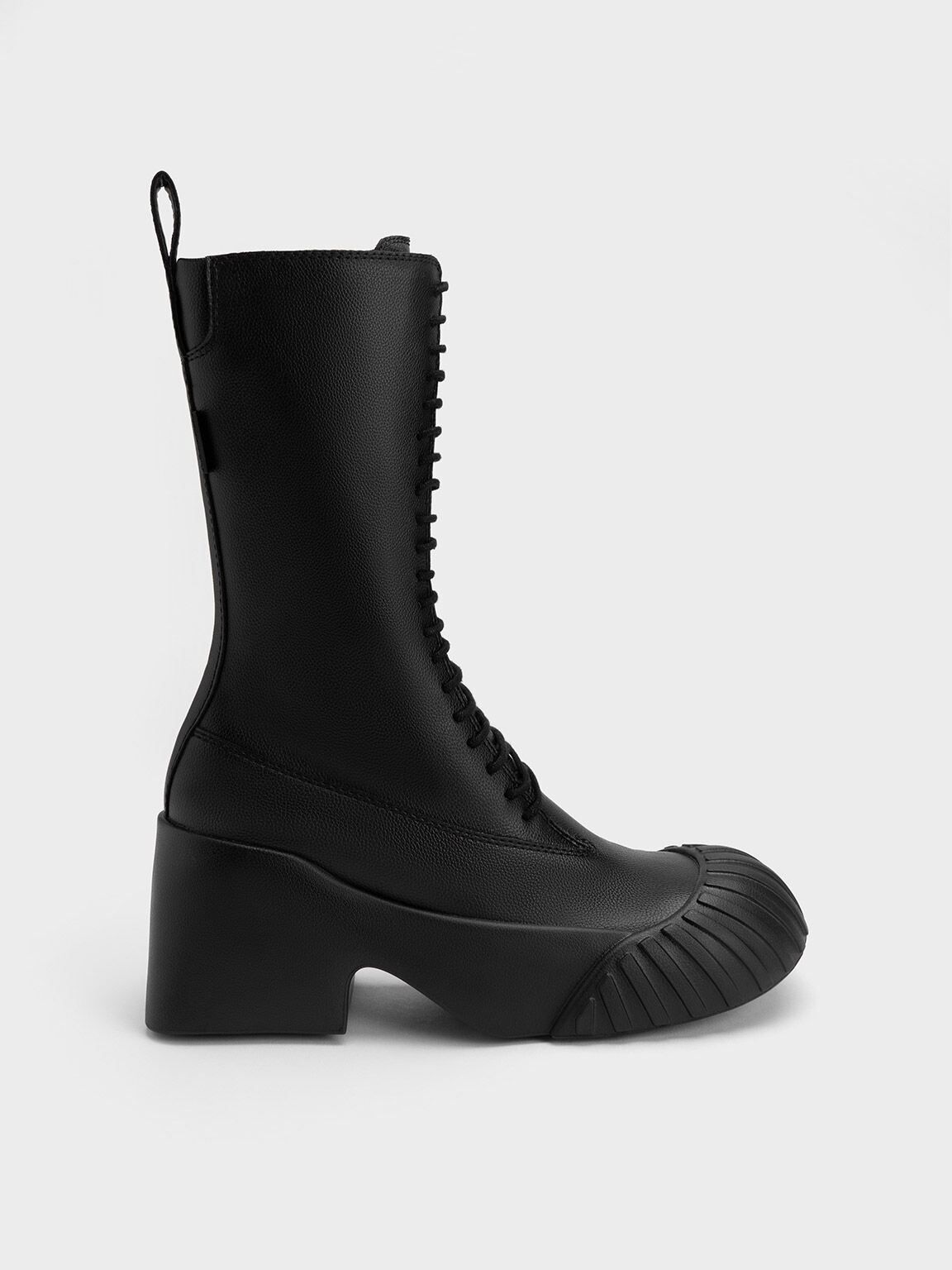 Adrian Chunky Sole Lace-Up Boots, Black, hi-res