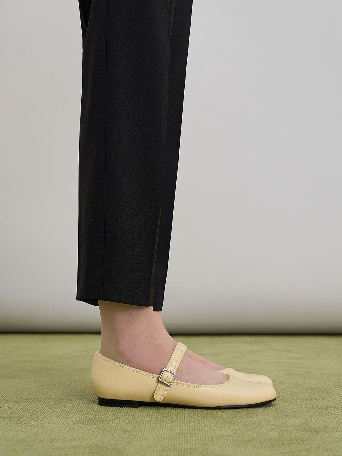 Yellow mary jane flats outlet