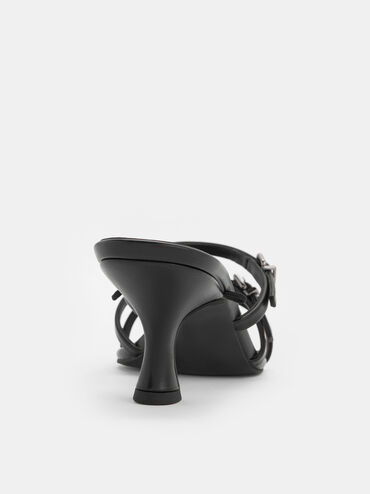 Amaliya Pointed Strappy Heeled Sandals, Black, hi-res