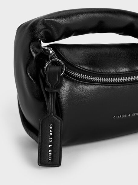 Yama Padded Cylindrical Bag, Noir, hi-res