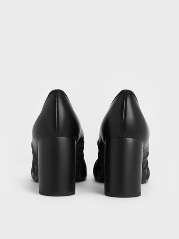 Tacones estilo Mary Jane con pliegues Mino, Negro, hi-res