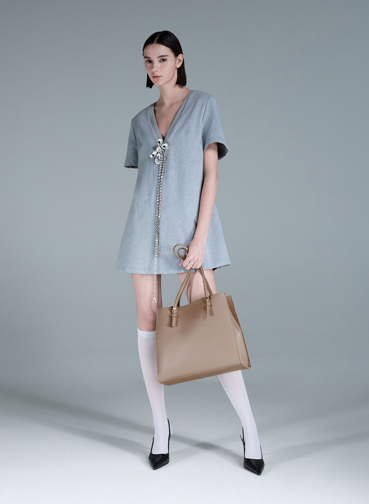 Sansa Tote Bag, Taupe, hi-res