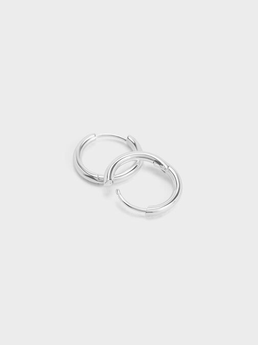 Hoop Earrings, Silver, hi-res