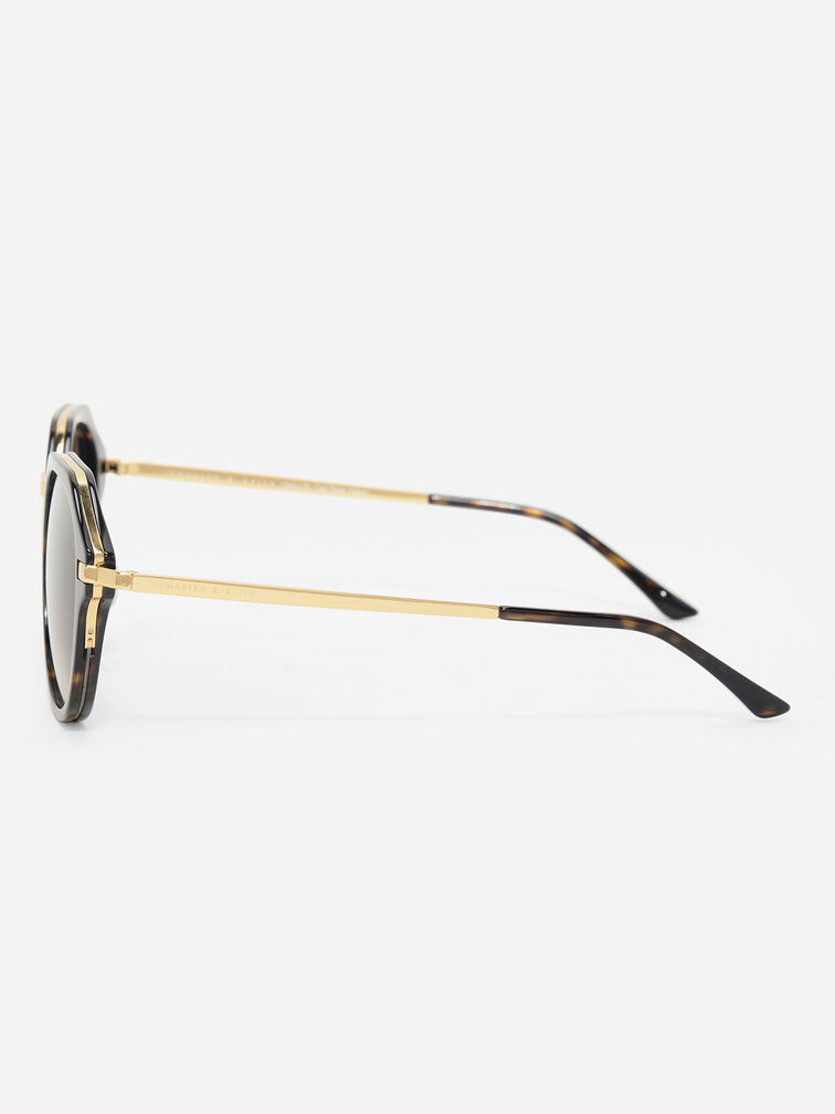 Gafas de sol ovaladas angulares, Nacar, hi-res