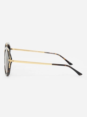 Solana Angular Oval Sunglasses, T. Shell, hi-res