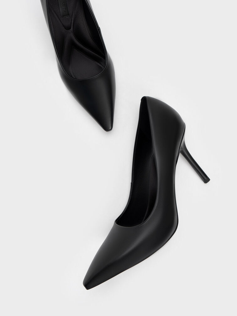 Charles & Keith - Women's Emmy Pointed-Toe Stiletto Pumps, Black, US 4