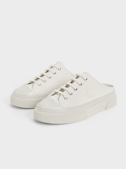 Kay Nylon Two-Tone Slip-On Sneakers, White, hi-res