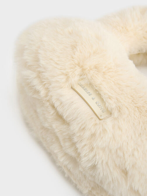 Mini Yama Furry Top Handle Bag, Cream, hi-res