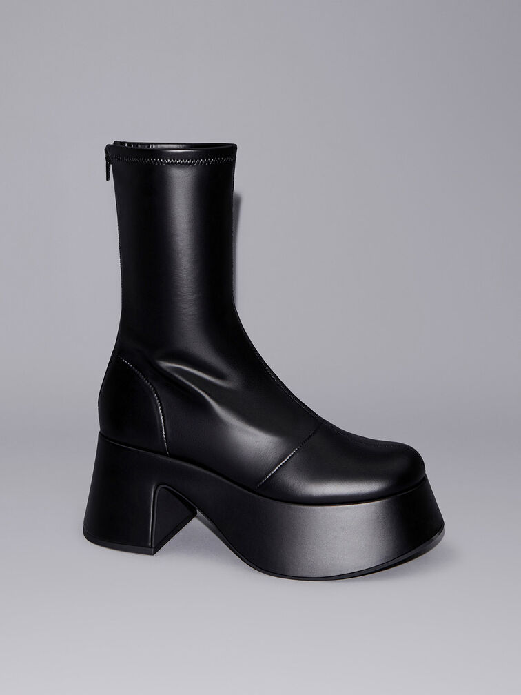 Rubina Platform Calf Boots, Black Box, hi-res