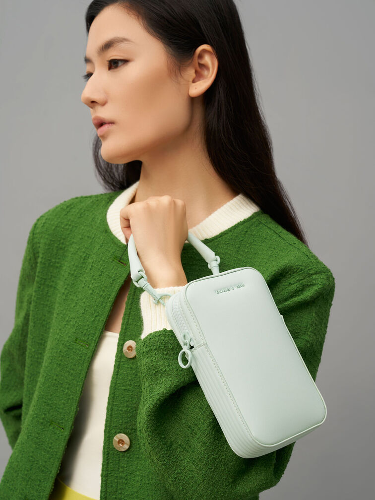 Long Crossbody Bag, Mint Green, hi-res