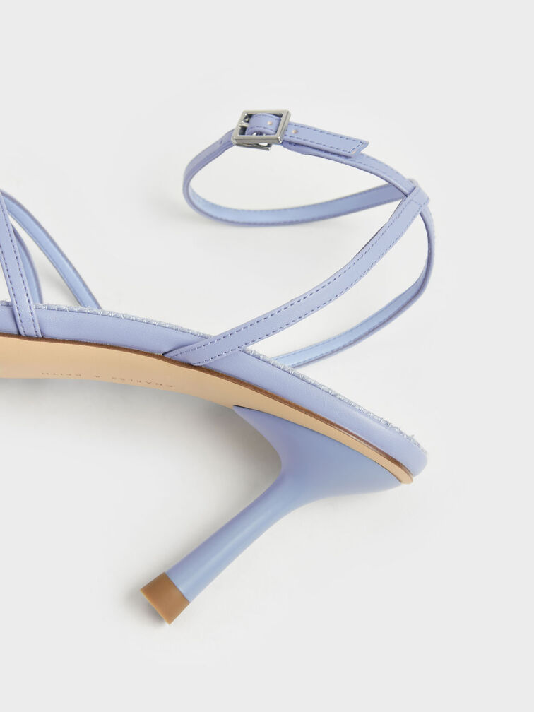 Ankle Strap Stiletto Sandals, Blue, hi-res