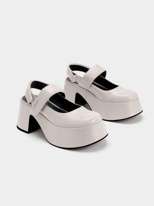 Rubina Slingback Mary Jane Pumps, Light Grey, hi-res