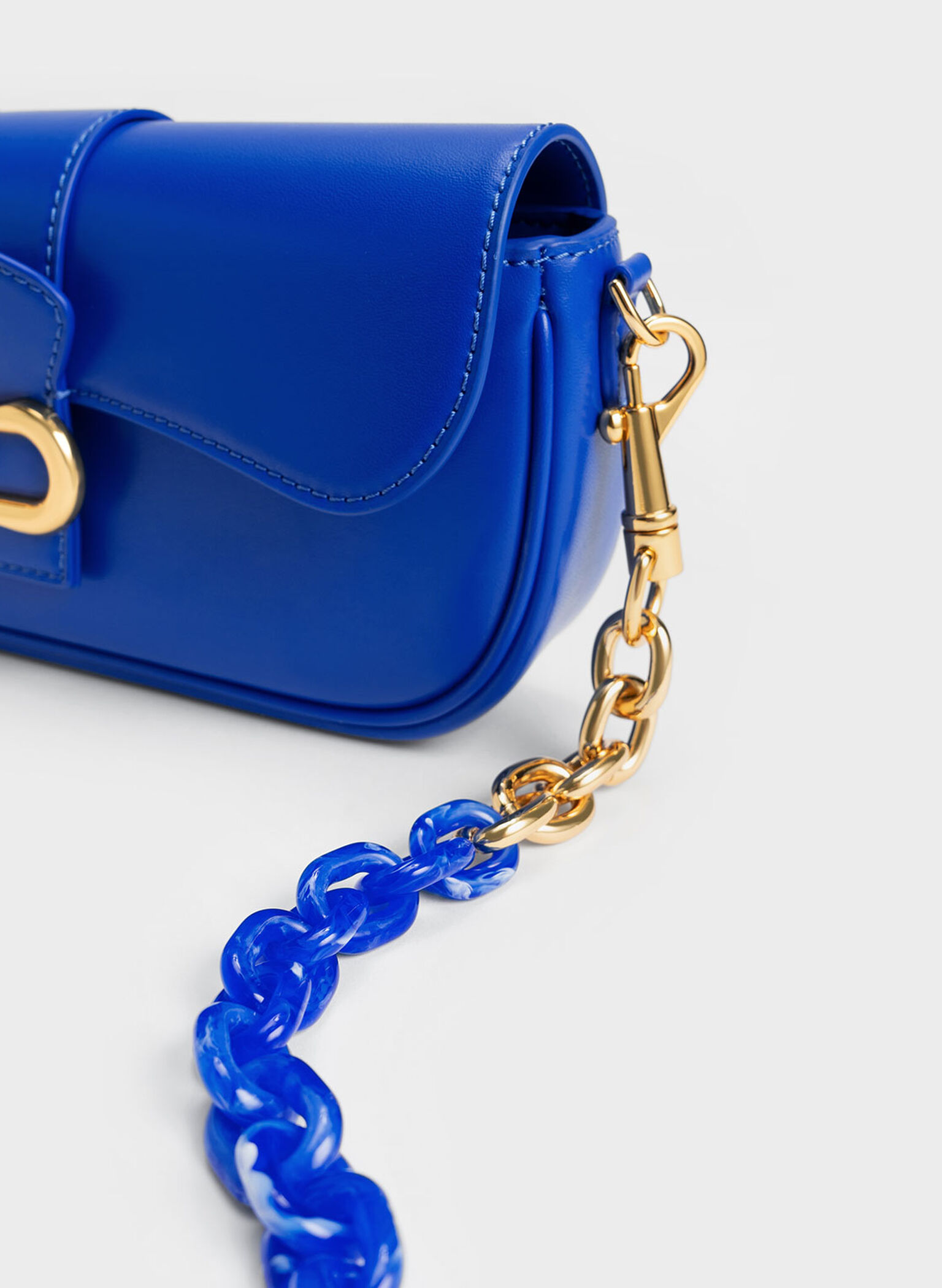 Daki Belted Curved Bag, Cerulean, hi-res
