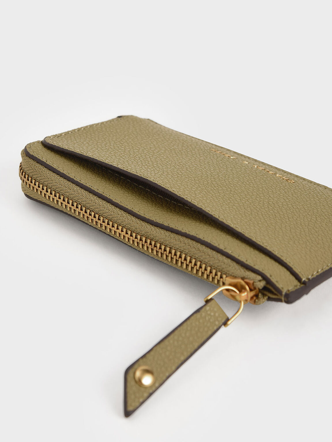 Zip Card Holder, Khaki, hi-res