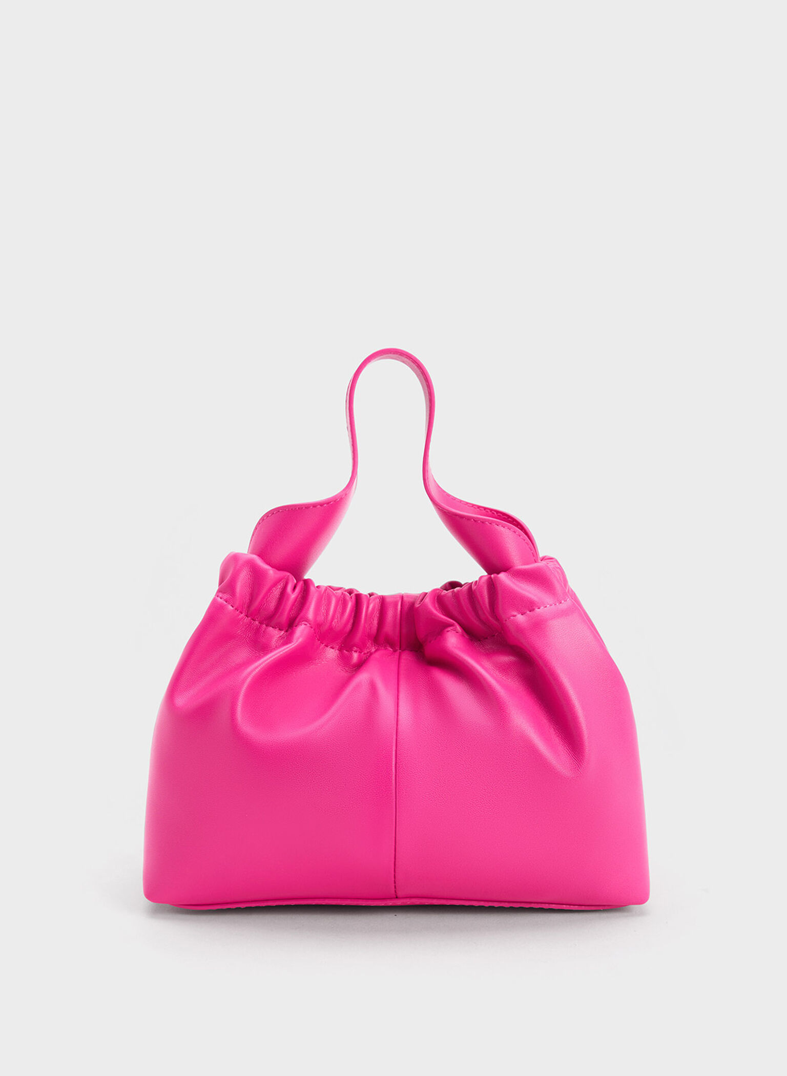 Fuchsia Ally Ruched Slouchy Bag - CHARLES & KEITH KH